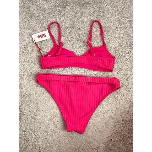 Solid & Striped NWT The Rachel Belted Ribbed Bikini in Orchid Women's Size M - Picture 11 of 12